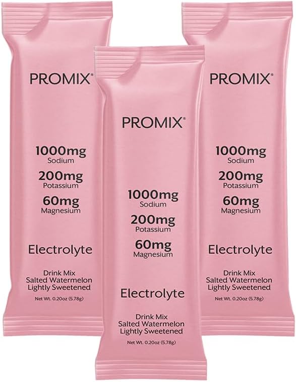 ProMix Nutrition Electrolytes Powder Hydration Packets - Himalayan Pink Salt, Magnesium, Potassium, Vitamin C - Salted Watermelon, Lightly Sweetened - 30 Servings (Pack of 30)-StrideForce Fitness