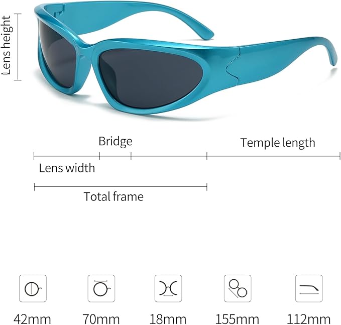SOAR&EAGLE Y2K 3Pack Polarized sunglasses Wrap Around Men's Women's sunglasses Fashion Sport Shades Sun Glasses