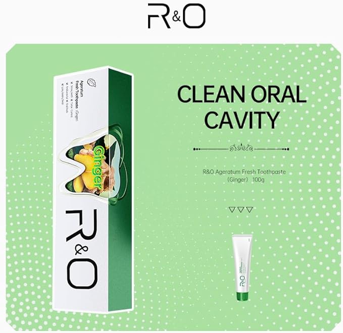 R&O Ginger Mint Fresh Toothpaste - Natural Plaque Removal & Fresh Breath | 3.53oz 2-Pack