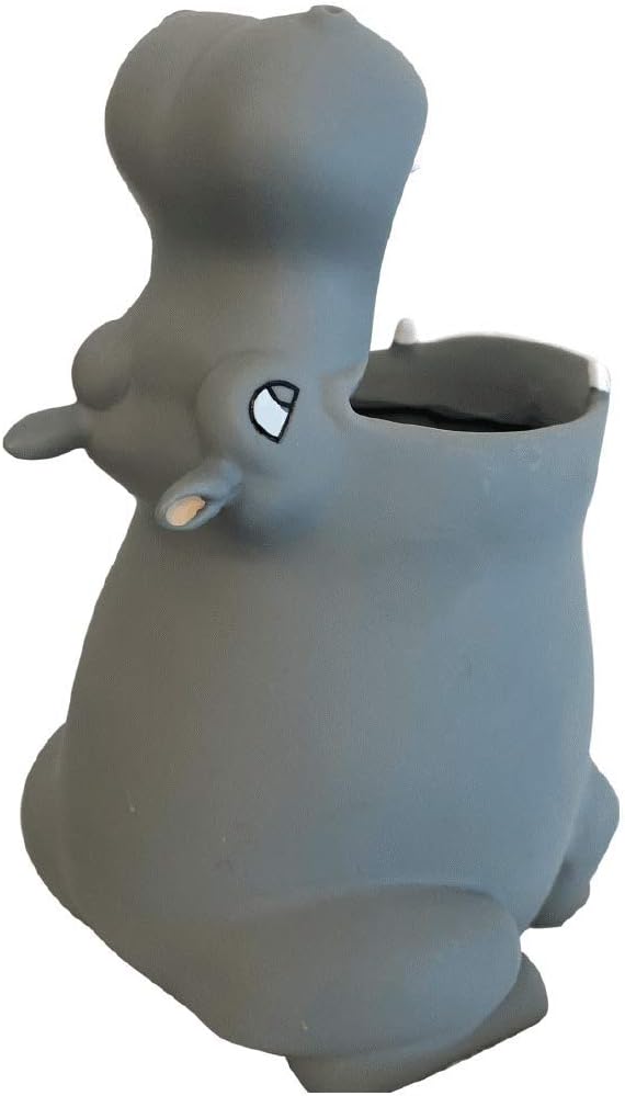 Lily’s Home-Kids Toothbrush Holder Toothbrush Organizer – Durable Silicone Animal Tooth Brush Holder – Easy to Clean Toothbrush and Toothpaste Holder – Baby Toothbrush Holders for Bathrooms-Hippo