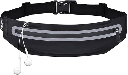 Running Belt Fanny Pack, Running Waist Pack for Women & Men USA Patented Hands-Free Reflective Runner Pouch Belt Fitness Workout Bag No-Bounce Adjustable Sport Travel Fanny Pack Cell-StrideForce Fitness