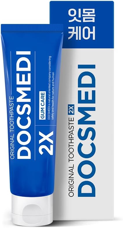 DOCSMEDI Doctrust K Kid-Friendly Toothpaste with 922 ppm Fluoride/Cavity Prevention/Removing Plague/Suppressing Bad Breath (2X Gum Care Toothpaste, Apple Mint)