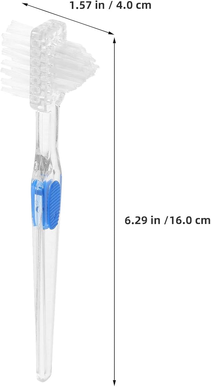 8pcs Soft Denture Toothbrush: Small Double-Sided Brush for Partial Denture and Mouth Retainer Cleaning - Compact Dental Retainer Cleaning Tool for Elderly