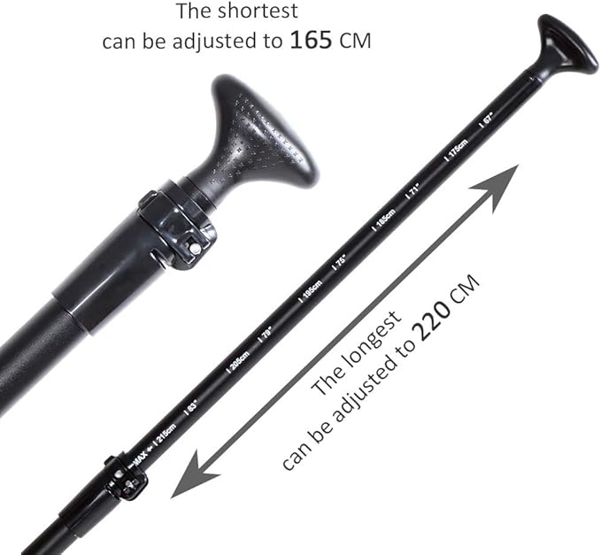 SUP Paddle - 3-Piece Adjustable Aluminium SUP Paddle with Glass Fiber Blade for Surfing, Floating, Water Sports-StrideForce Fitness