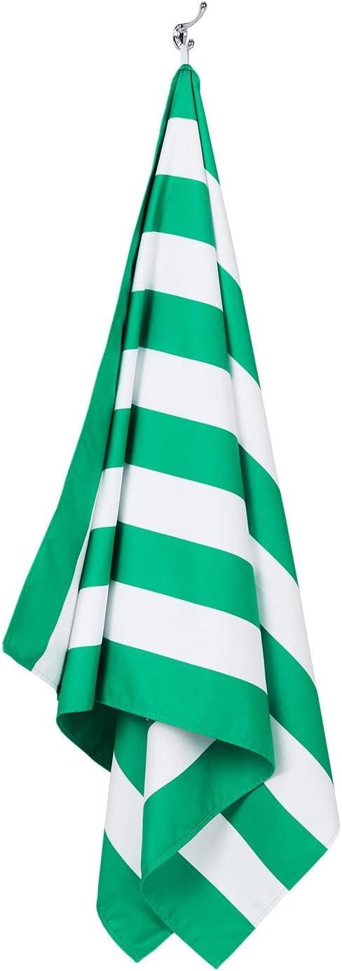 Dock & Bay Beach Towel - Quick Dry, Sand Free - Compact, Lightweight - 100% Recycled - Includes Bag - Cabana - Cancun Green - Large (160x90cm, 63x35)-StrideForce Fitness