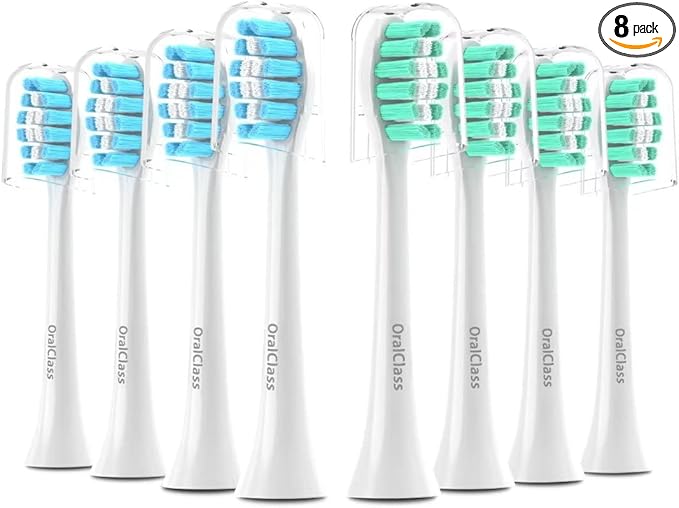 Replacement Toothbrush Heads for Philips Sonicare Click-on Handles, Medium Soft Electric Brush Heads Refills, 8 Pack