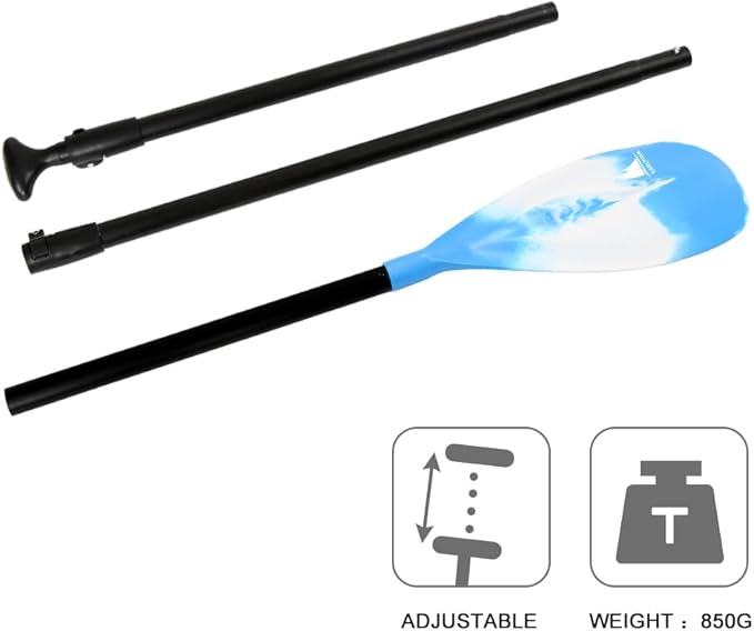 SUP Paddle - 3-Piece Adjustable Aluminium SUP Paddle with Glass Fiber Blade for Surfing, Floating, Water Sports-StrideForce Fitness