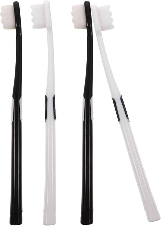 Wavy Soft Bristle Toothbrush 4pcs for Adults and Pregnant Women, Postpartum Oral Care Tool with Thousands of Bristles, Mild Teeth Cleaning for Sensitive Gums Random Style