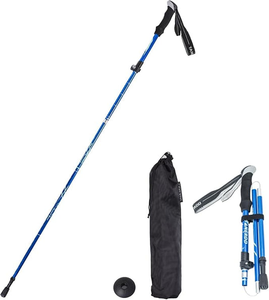Trekking Poles - 1pc Sports Aluminium 7075 Anti Shock Walking Trekking Hiking Stick Pole,Ultralight Alpenstock,Adjustable Quick,Single Collapsible Pole-StrideForce Fitness