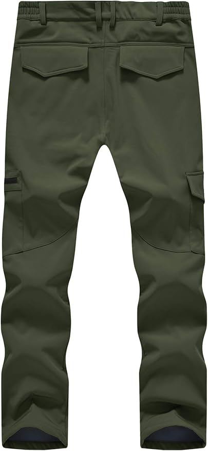 TBMPOY Men's Snow Ski Fleece Lined Hiking Pants Waterproof Winter Snowboard Warm Outdoor Insulated Pants Windproof