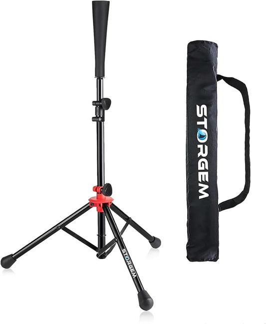 Storgem Batting Baseball tee Softball, Easy to Adjustable Height,Portable Tripod Stand Base Tee for Hitting Training Practice,with Carrying Bag-StrideForce Fitness
