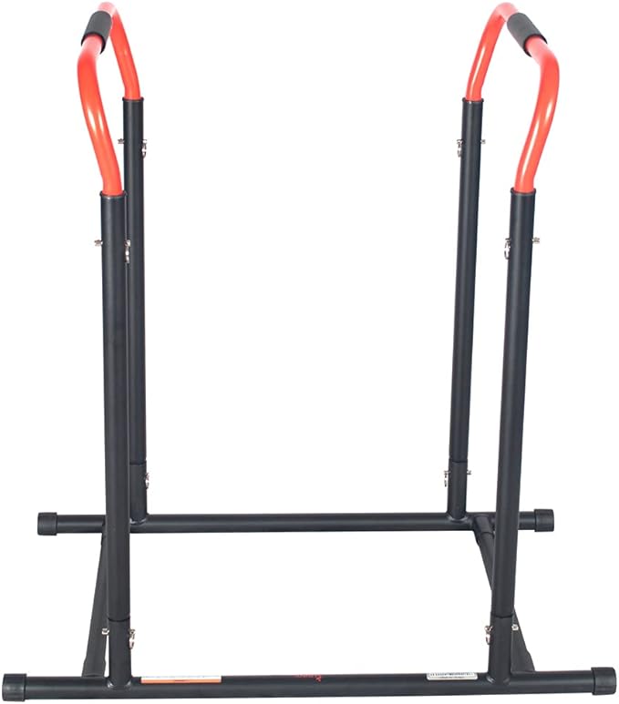 Sunny Health & Fitness Power Tower, Dip Bar, Push-Up & Pull Up Assisting Parallette Station w Optional Rock Climbing Grip Trainer-StrideForce Fitness