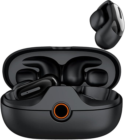 Open Ear Earbuds,Bluetooth 5.4Wireless Headphones,Lightweight Comfort Clip-On Earbuds with Mic for Clear Calls,36H Playtime,Touch Control,IPX5 Waterproof,Fit for Running Cycling Glasses Wearers-StrideForce Fitness