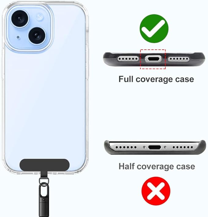 Phone Wrist Strap Lanyard Strap Adjustable, Anti Theft Wrist Lanyard with Slim Tether Tab fit iPhone and Most Cell Phone – Black-StrideForce Fitness