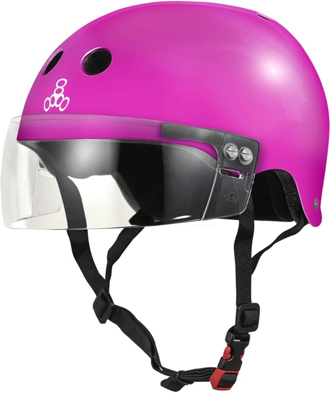 Triple Eight The Certified Sweatsaver Helmet with Visor for Roller Derby, Skateboarding and BMX-StrideForce Fitness