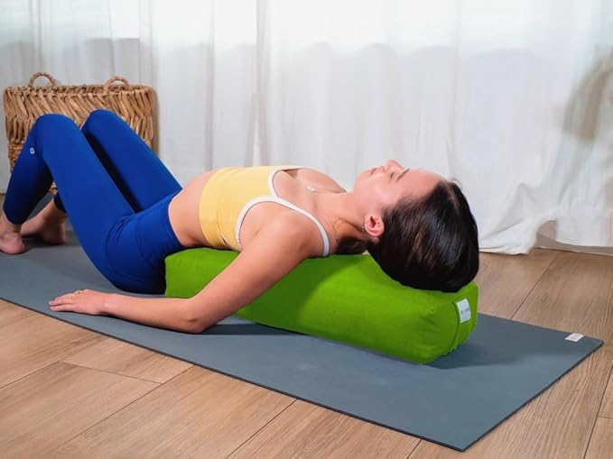 Sol Living Yoga Bolster Pillow Rectangular Meditation Cushion Cotton Meditation Accessories for Restorative Yoga Meditation Pillow Yoga Pillow Firm Body Pillow Bolster Pillow for Legs Removable Cover-StrideForce Fitness