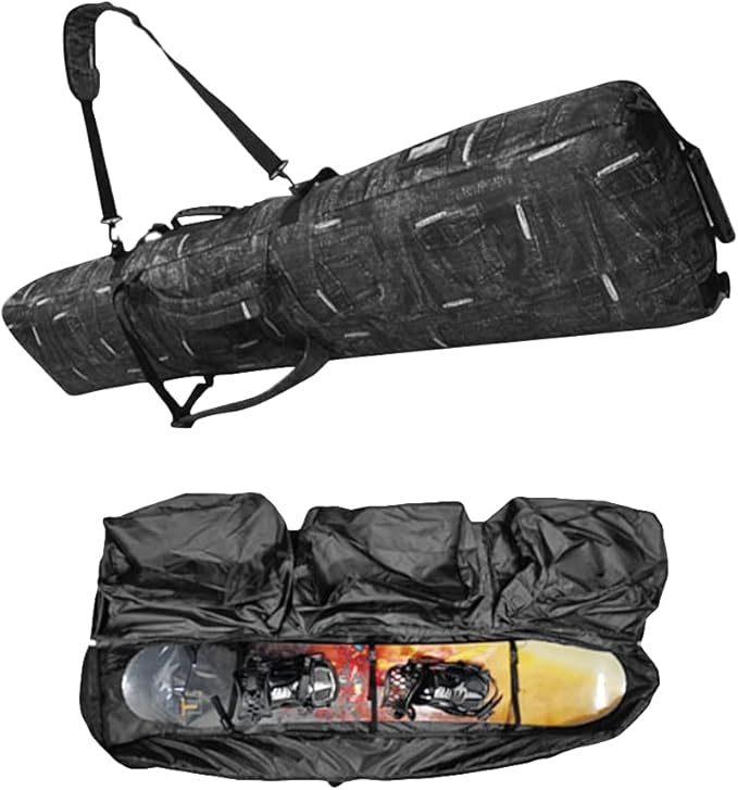 UNISTRENGH Padded Snowboard Bag With Wheels - Travel Bag for Single Snowboard and Snowboard Boots,Helmet,Clothes-StrideForce Fitness