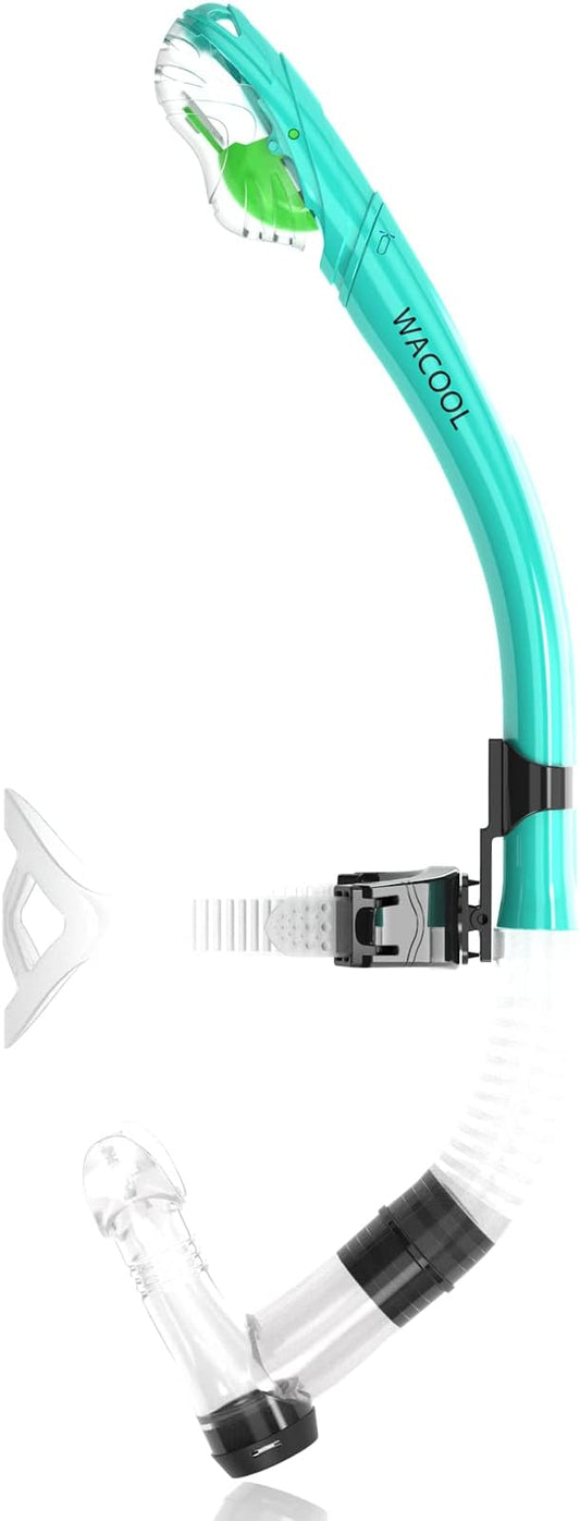 WACOOL Training Headstrap Support Dry Top Snorkel Tube Comfortable Mouthpiece One-Way Purge Valve for Pool Open Water Scuba Lap Swimming Swimmer Diving Snorkeling-StrideForce Fitness