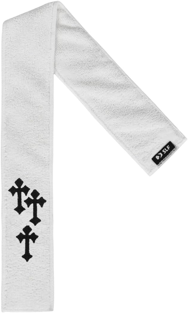 SLEEFS White Gothic Cross Thin Football Towel-StrideForce Fitness