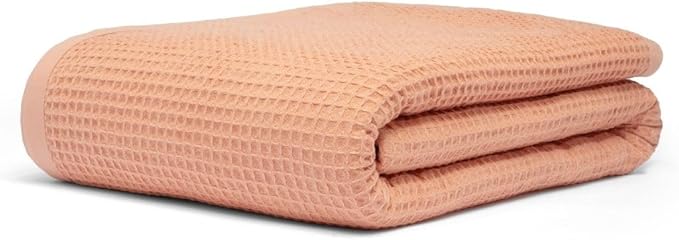GOTS Certified Organic Cotton Waffle Weave Blanket, King Bed Blanket,108"X90" Cozy Throw Blanket for Couch, Modern Home Decor, Throw Blankets,Comfy Waffle Blanket, Soft Bed Blankets -Sun Bay-StrideForce Fitness