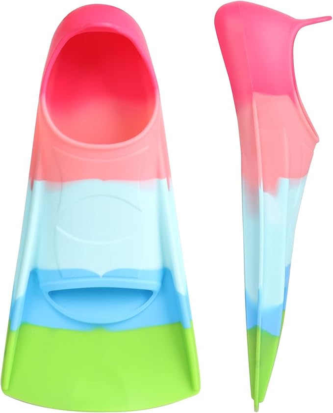 Gintenco Swim Fins, Kids Swim Training Fins for Lap Swimming, Travel Size Flippers with Mesh Bag, Silicone Swimming Fins for Kids Teens Adults Women Men-StrideForce Fitness