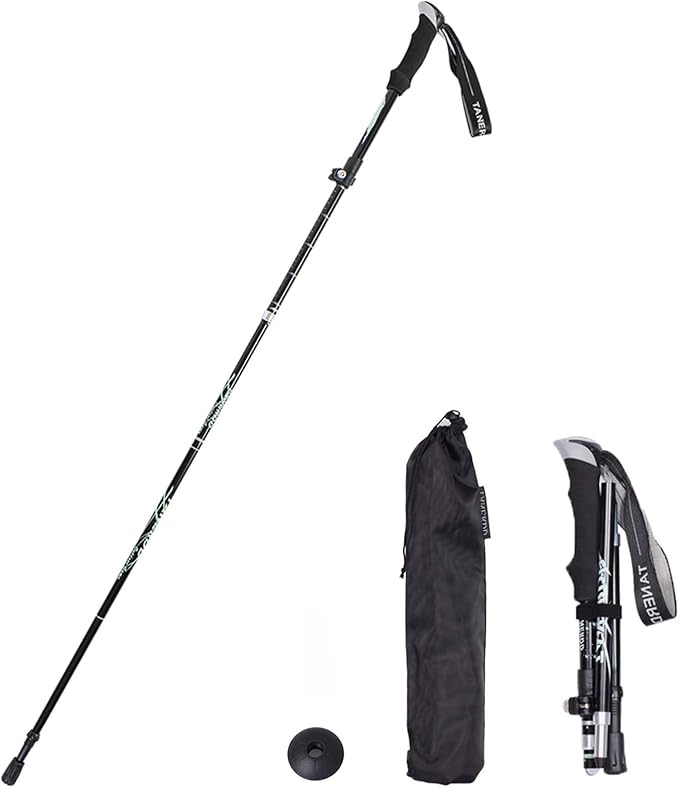 Trekking Poles - 1pc Sports Aluminium 7075 Anti Shock Walking Trekking Hiking Stick Pole,Ultralight Alpenstock,Adjustable Quick,Single Collapsible Pole-StrideForce Fitness