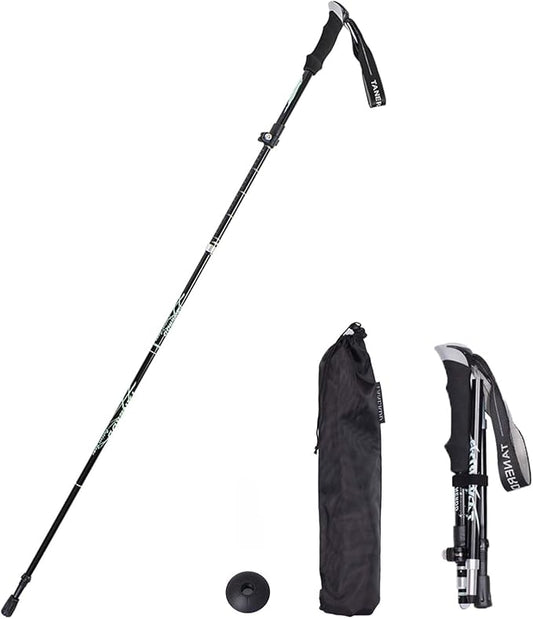 Trekking Poles - 1pc Sports Aluminium 7075 Anti Shock Walking Trekking Hiking Stick Pole,Ultralight Alpenstock,Adjustable Quick,Single Collapsible Pole-StrideForce Fitness