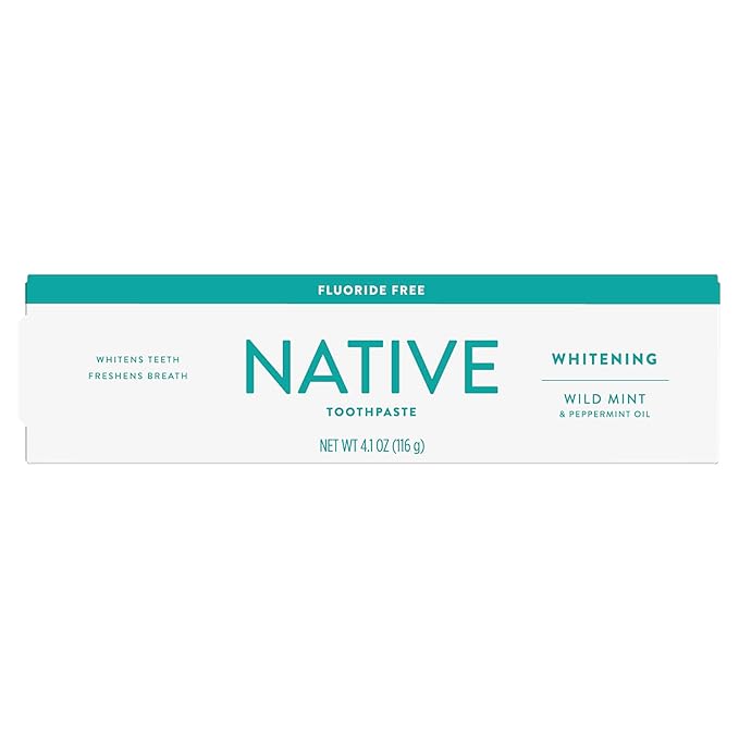 Native Whitening Wild Mint & Peppermint Oil Fluoride Free Toothpaste, 4.1 oz Pack of 3