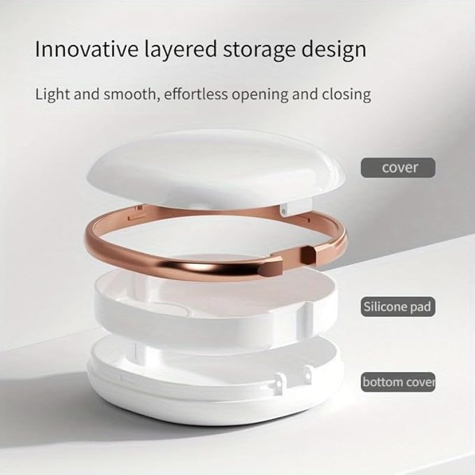 Denture Case with Mirror, Portable Retainer Case for Braces, Mouth Guards, Orthodontic Retainers, Compact, Stylish, and Travel-Friendly Denture Box (Navy blue)