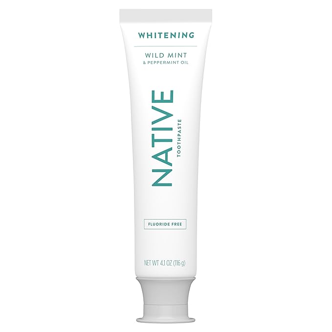 Native Whitening Wild Mint & Peppermint Oil Fluoride Free Toothpaste, 4.1 oz Pack of 3