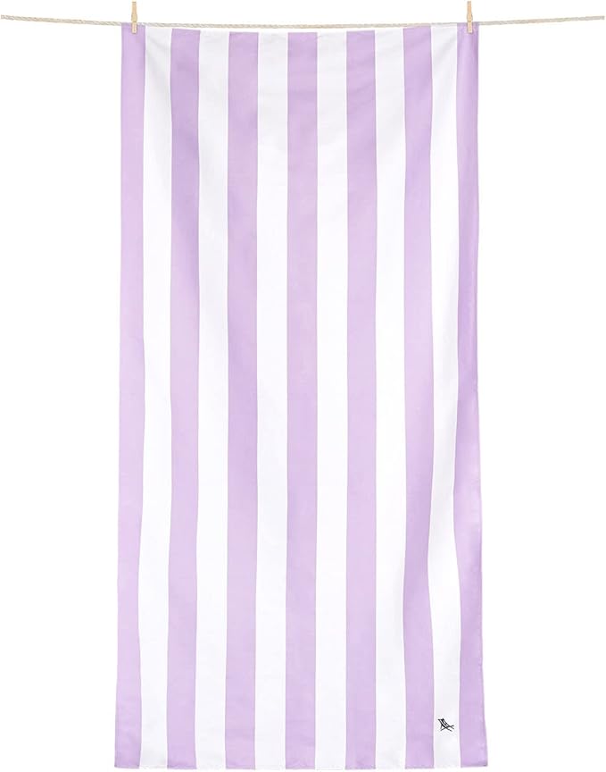 Dock & Bay Beach Towel - Quick Dry, Sand Free - Compact, Lightweight - 100% Recycled - Includes Bag - Cabana Light - Lombok Lilac - Large (160x90cm, 63x35)-StrideForce Fitness