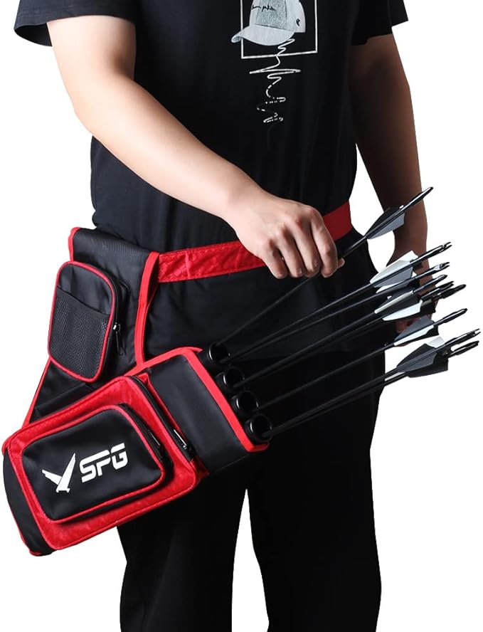 SOPOGER Archery Hip Quiver for Arrows - 3 or 4 Tube Bow Belt Quiver Waist Hanged for Youth Teens Adults Compound Bow Recurve Bow Target Shooting-StrideForce Fitness