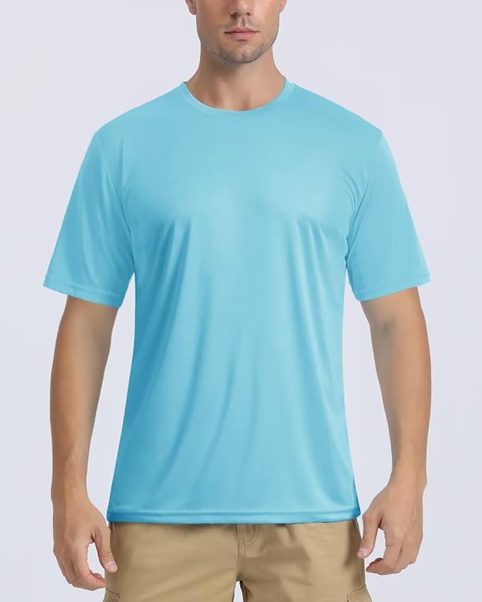 Boladeci Men's Swim Shirt Short Sleeve UPF 50+ Sun Protection SPF UV Moisture Wicking Lightweight Quick Dry Rash Guard-StrideForce Fitness