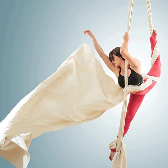 Aerial Silks Yoga Swing Set - 9/11 Yards Aerial Yoga Hammock Kit Anti-Gravity Flying for Fitness, Low/Non Stretch Nylon Tricot Fabric Hardware Included for Dance-StrideForce Fitness
