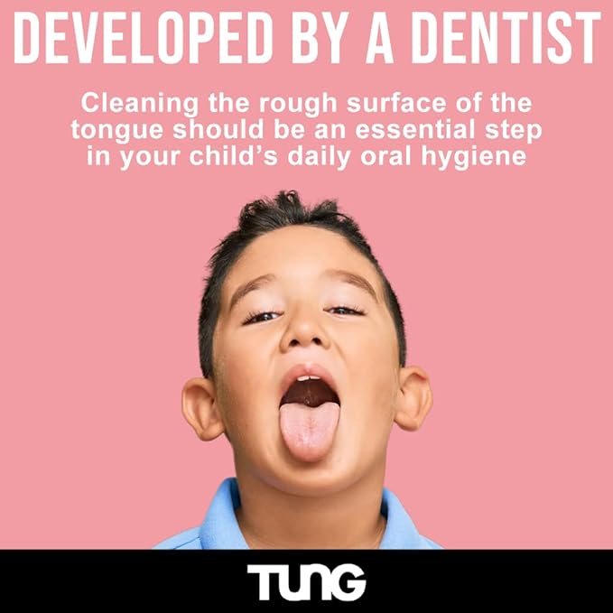 Tongue Cleaner Gel for Kids, Kids Tongue Cleaner Paste, Children's Tongue Scraper, Childs Tongue Scrubber, Fight Bad Breath, Made in USA (Set of 2)