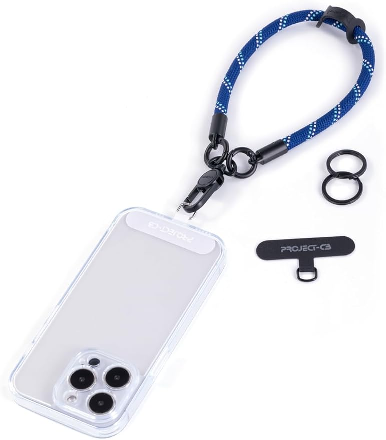 project-cb Phone Wrist Strap×1,Phone Tether Tab×2,Phone Wristlet,Phone Lanyard Wrist Strap,Key Holder,Keychain,Key Ring×2(Blue)-StrideForce Fitness