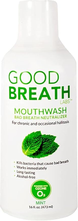 Goodbreath Mouthwash - Mint Mouth Rinse for Chronic Halitosis - New Ozone Technology Oral Rinse - Halitosis Treatment & Bad Breath Neutralizer - Mouthwash for Gum Diseases - Alcohol-Free | 16 Oz