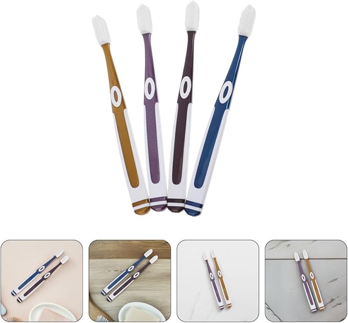 8PCS 8PCS Soft Bristle Silicone Toothbrush Replacement Heads Family for Adults Gentle Sensitive Gums Deep Cleaning Protective Travel-Friendly Oral Care