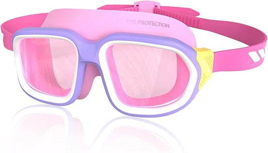 Kids Swim Goggles for Ages 4-12: Clear Vision, Wide View, No Leaks, Anti-Fog, UV Protection & Comfortable Fit-StrideForce Fitness