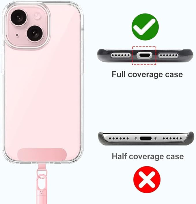 Phone Wrist Strap Lanyard, Adjustable Wristlet Strap Lanyard with Slim Patch for iPhone and Most Cell Phone – Pink-StrideForce Fitness