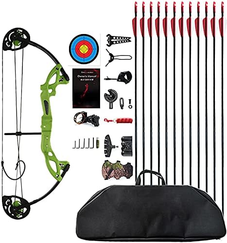 Compound Bow Archery for Youth and Beginner, Right Handed,19”-28” Draw Length,15-29 Lbs Draw Weight, 260 fps-StrideForce Fitness