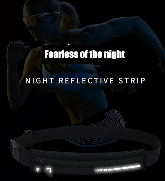 2 Pack Running Belt Slim Pack for Women Men, Phone Holder Runners Pouch Waist Belt for Workout Jogging, Money Belt Running Gift Gear Accessories, Black, One Size, Fashion (Black)-StrideForce Fitness