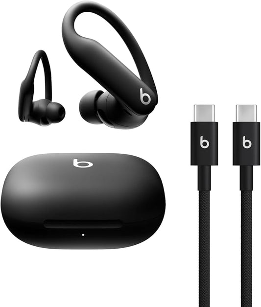 Beats Powerbeats Pro 2 - Wireless Bluetooth Earbuds with USB-C Charging Cables (1.5 m) - Jet Black-StrideForce Fitness