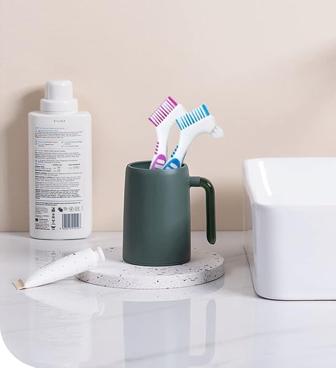 Denture Brush 4 Pack,Double Sided Denture Toothbrushes, Multi-Layered Bristles & Ergonomic Rubber Anti-Slip Handle Denture Brush Toothbrush, for Denture Cleaning Care