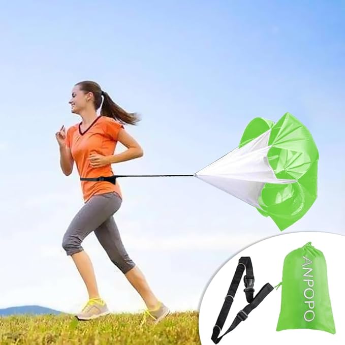 Bfsmile Running Speed Training 56" Parachute with Adjustable Strap, Free Carry Bag. Speed Chute Resistance Running Parachute for Kids Youth and Adults-StrideForce Fitness