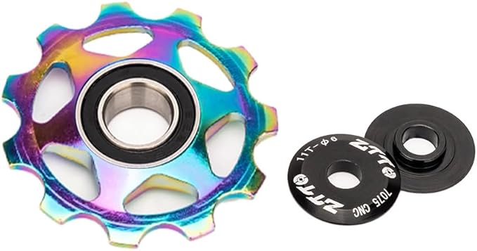 ZTTO Guide Pulley Bike Rear Derailleur Pulley Wheels, Colorful Aluminum Alloy 11T 13T CNC Road Bike Guide Roller Bicycle Derailleur 4mm 5mm 6mm for MTB, Road Bike-StrideForce Fitness