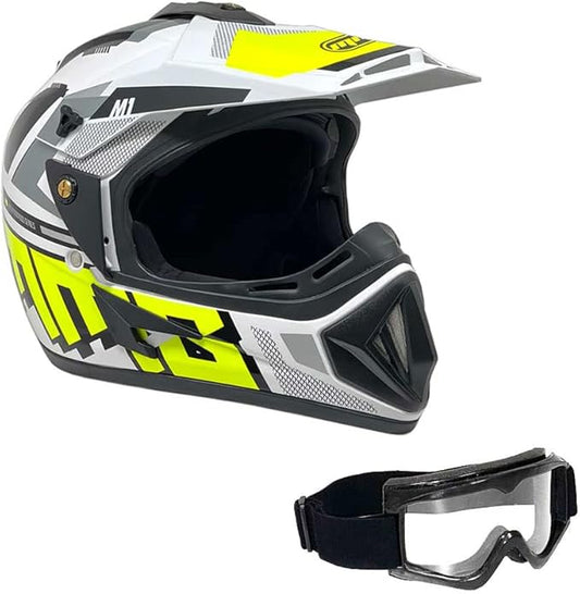 MMG Adult Motorcycle Off Road Helmet DOT - MX ATV Dirt Bike Motocross UTV - with Goggles-StrideForce Fitness