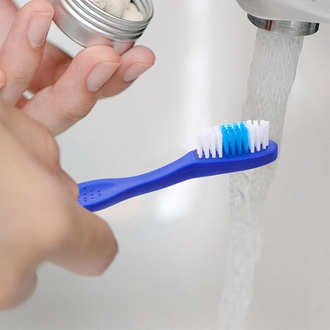 Baluue 20pcs Short Handle Security Toothbrush, Prison Security Toothbrush Individually Packaged for Prison, Detention Center, Travel, Blue, 3.66 Inch