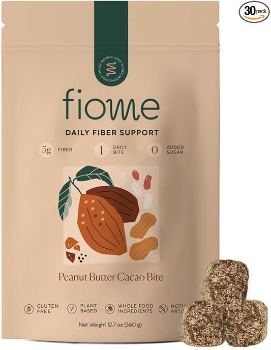 Fiber Supplement - 5g Daily Fiber Bite - Supports Regularity, Digestion and Gut Health - All Natural Ingredients, Peanut Butter Cacao Flavor, 30 Servings-StrideForce Fitness