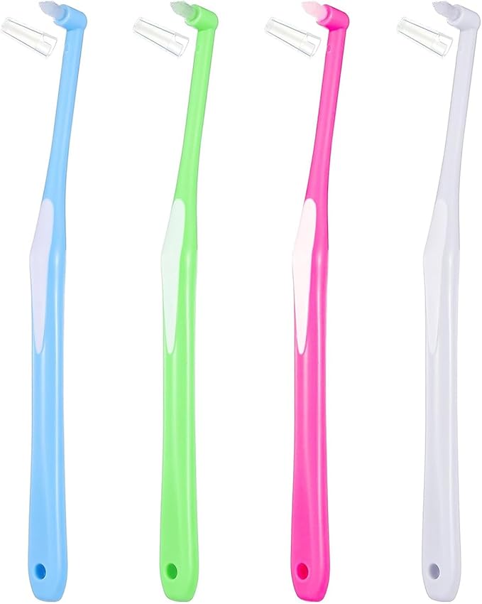 Pack of 4 Soft Bristles Interdental Brushes for Orthodontic Brace Care and Hard to Reach Teeth Sensitive Teeth Brush
